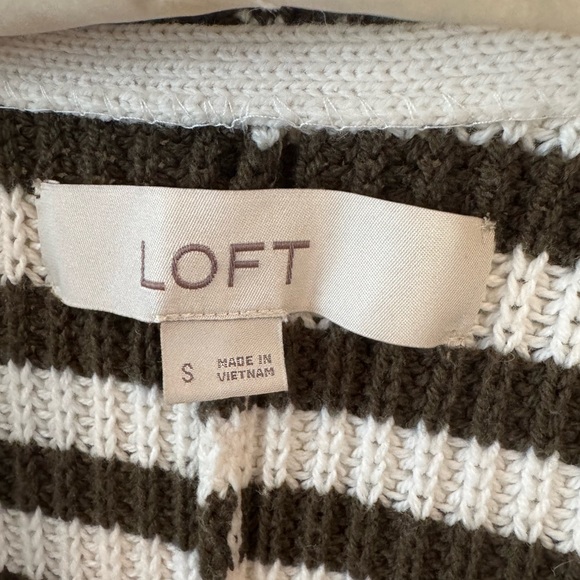The Loft - women’s, striped sweater, forest green/white, size small - Picture 5 of 5